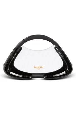 Balmain Taske, Dame, Hvid, ONE SIZE, Uld, To-farvet quiltet lille Jolie Madame taske