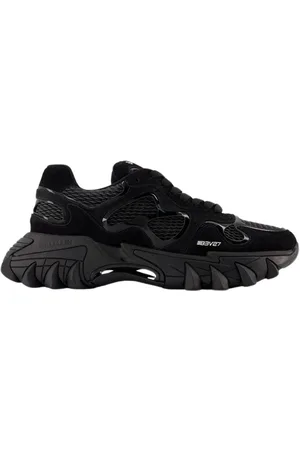 Balmain Sko, Herre, Sort, 43 EU, Uld, Futuristiske Sneakers i Ruskind - Multi - Noir
