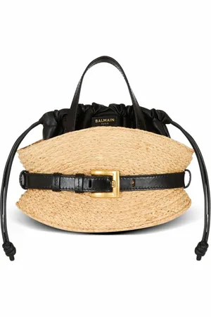 Balmain Taske, Dame, Flerfarvet, ONE SIZE, Uld, Shuffle Mini taske i raffia