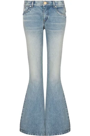Balmain Jeans, Dame, Blå, L, Bomuld, Bootcut Flared Jeans