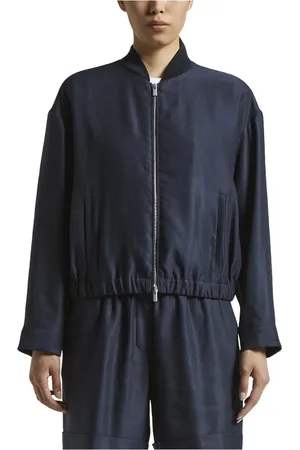 PESERICO SIGN Jakke, Dame, Blå, XL, Blank gabardine bomber sweatshirt