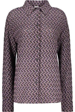 Missoni Bluser & Skjorter, Dame, Flerfarvet, M, Uld, Jacquard Motif Uld Viskose Skjorte