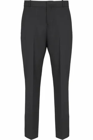 Balmain Bukser, Herre, Sort, 2XL, Uld, Straight-legede skræddersyede uldbukser