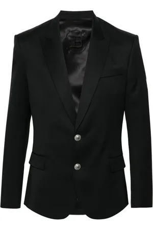 Balmain Jakke, Herre, Sort, XL, Uld, Sorte Jakker med Lav Hæl