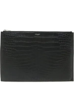 Saint Laurent Pre-owned, Dame, Sort, ONE SIZE, Tyl, Pre-owned Laeder clutches