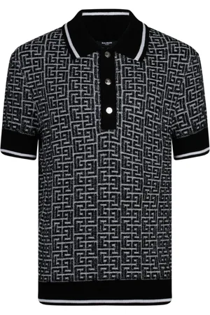 Balmain Top, Herre, Sort, L, Uld, Stilfulde T-shirts og Polos