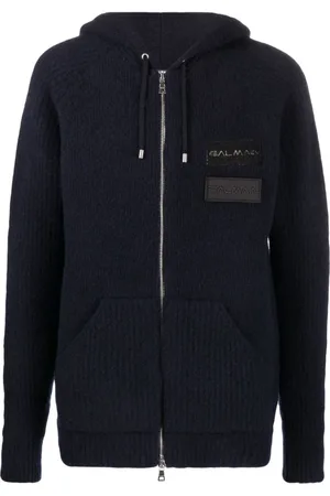 Balmain Sweathshirts & Hoodies, Herre, Blå, 2XL, Cashmere, Blå Cashmere Hættetrøje