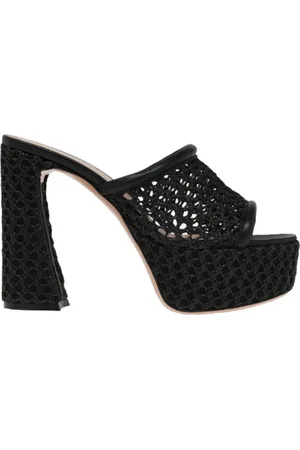 Gianvito Rossi Sko, Dame, Sort, 39 1/2 EU, Læder, Sorte Lædersandaler Produceret i Italien