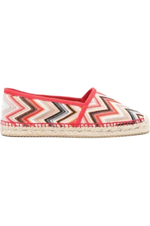 Missoni Sko, Dame, Flerfarvet, 36 EU, Rød Lerk Braided Raffia Sole Sko