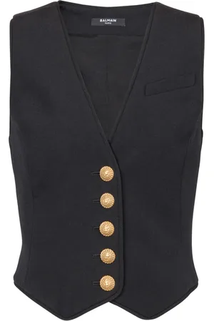 Balmain Jakke, Dame, Sort, 2XS, Uld, Ærmeløs vest