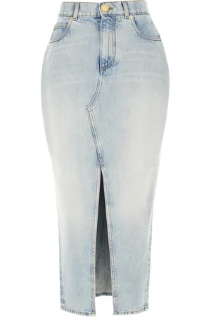 Balmain Nederdel, Dame, Blå, S, Denim, Denimnederdel