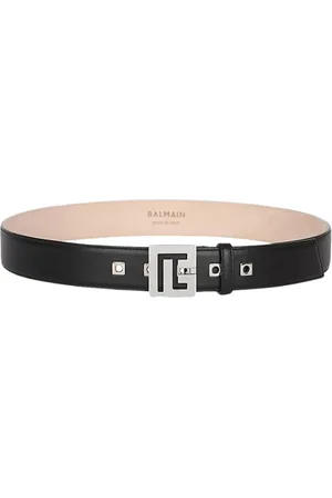 Balmain Tilbehør, Herre, Sort, 100 CM, Læder, Sort læder PB bælte med justerbar monogramspænde