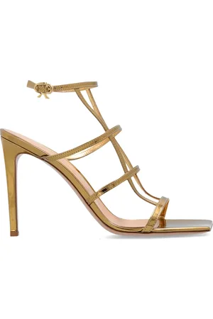 Gianvito Rossi Sko, Dame, Gul, 38 1/2 EU, Læder, Hælede sandaler Mondry