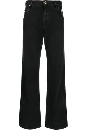 Balmain Jeans, Dame, Sort, L, Bomuld, Sort Acid Wash Wide Leg Jeans