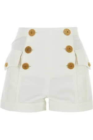 Balmain Shorts, Dame, Hvid, S, Denim, Hvide denim shorts