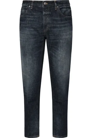 Dondup Jeans, Herre, Blå, W31, Uld, Mørkeblå Jeans med Lav Talje