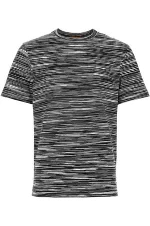 Missoni Top, Herre, Grå, M, Bomuld, Broderet Bomuld T-Shirt