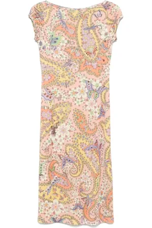 Etro Kjole, Dame, Flerfarvet, S, Uld, Elegant Midi Kjole til Forskellige Anledninger