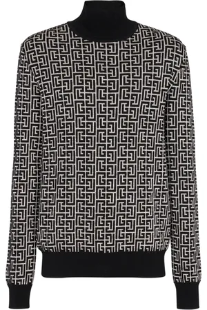 Balmain Strik, Herre, Sort, XL, Uld, Uld Turtleneck Sweater