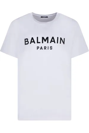 Balmain Top, Herre, Hvid, XL, Uld, Stilfuld T-shirt