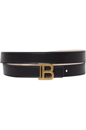 Balmain Tilbehør, Dame, Sort, 85 CM, Læder, Sort Læder Bæltespænde
