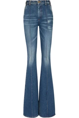 Balmain Jeans, Dame, Blå, 2XS, Denim, Flarede denim jeans