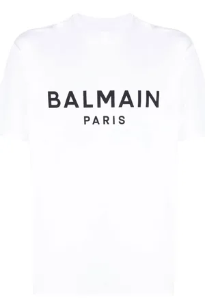 Balmain Top, Herre, Hvid, L, Bomuld, Logo T-shirt