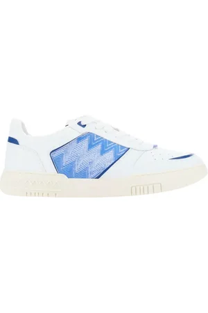 Missoni Sko, Herre, Hvid, 43 EU, Uld, Nye Lave Sneakers Hvid/Blå