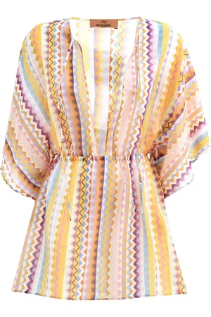 Missoni Kjole, Dame, Flerfarvet, M, Uld, Stilfuld kort cover up