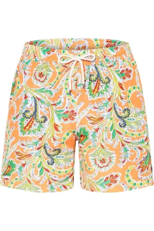 Ralph Lauren Badetøj, Herre, Flerfarvet, M, Orange badebukser med paisley print