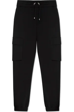 Balmain Bukser, Herre, Sort, S, Bomuld, Sweatpants med logo