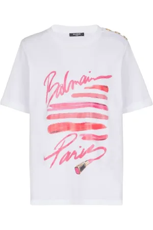 Balmain Top, Dame, Hvid, XS, Uld, Stilfulde T-shirts og Polos