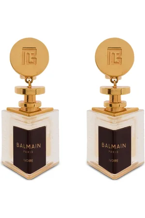 Balmain Tilbehør, Dame, Gul, ONE SIZE, Uld, Messing Parfume øreringe