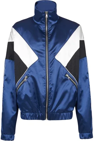 Balmain Jakke, Herre, Blå, L, Satin, Monogrammeret satinjakke