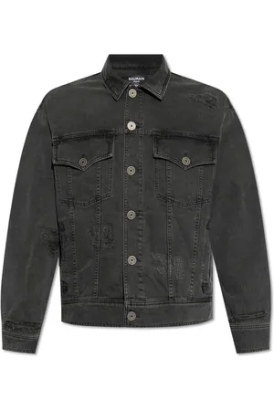 Balmain Jakke, Herre, Sort, L, Denim, Denim jakke