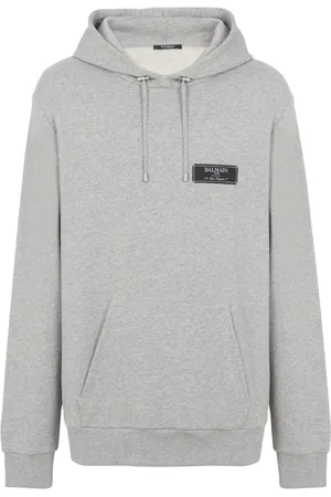 Balmain Sweathshirts & Hoodies, Herre, Grå, 2XL, Bomuld, mærke hættetrøje