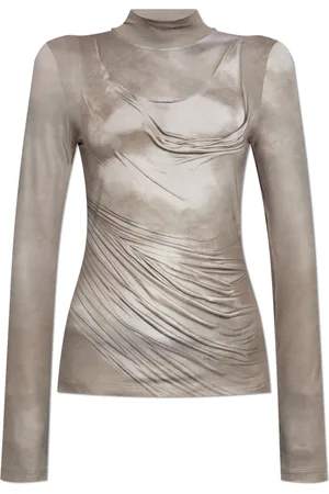 Balmain Top, Dame, Grå, L, Top med ståkrave