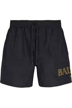 Balmain Badetøj, Herre, Sort, L, Broderet logo svømmeshorts sort