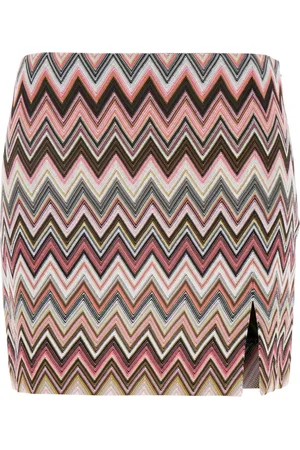 Missoni Nederdel, Dame, Flerfarvet, L, Bomuld, Pink Zig Zag Mini Nederdel Kvinde