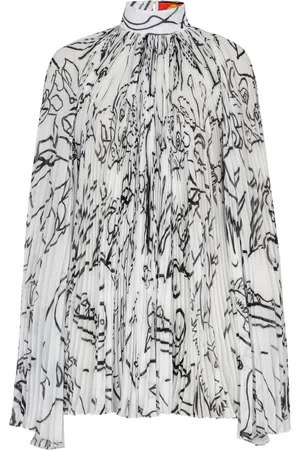 Balmain Bluser & Skjorter, Dame, Hvid, M, Polyester, Disney x : The Lion King - Kort plisseret trykt børnekjole