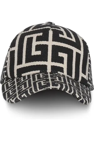 Balmain Tilbehør, Dame, Sort, ONE SIZE, Bomuld, Monogrammønstret jacquardkasket