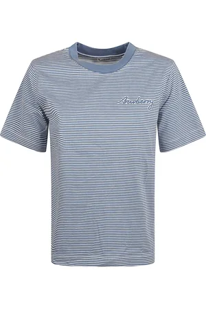 Burberry Top, Dame, Blå, L, Bomuld, Jerseywear T-shirts og Polos
