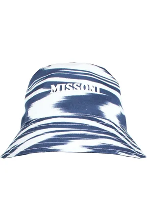 Missoni Tilbehør, unisex, Flerfarvet, ONE SIZE, Bomuld, Blå Hvid Bomuld Bucket Hat Italien