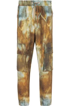 Balmain Bukser, Herre, Flerfarvet, S, Bomuld, Ørkenprint bomulds cargo bukser