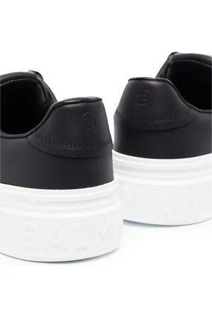 Balmain Sko, Dame, Sort, 40 EU, Bomuld, Sort/Hvid Kalveskind Sneaker