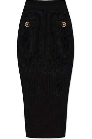 Balmain Nederdel, Dame, Sort, XS, Uld, Pencil Skirt med Lommer