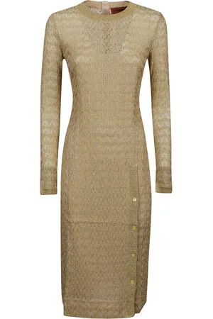 Missoni Kjole, Dame, , XS, Elegant Ochre Yellow Midi Kjole