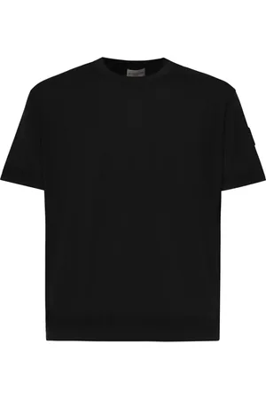 Moncler Top, Herre, Sort, M, Bomuld, Sort Silke Bomuld Blend Sweater