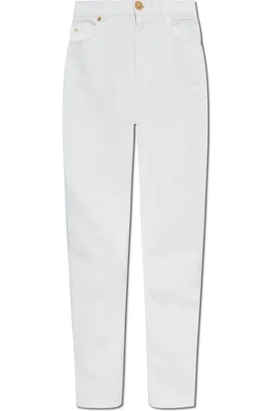 Balmain Jeans, Dame, Hvid, XS, Bomuld, Jeans med tapered ben