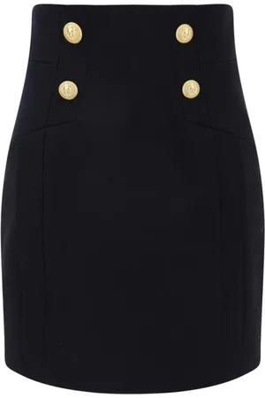 Balmain Nederdel, Dame, Sort, XS, Uld, Sorte Ruskindspumps